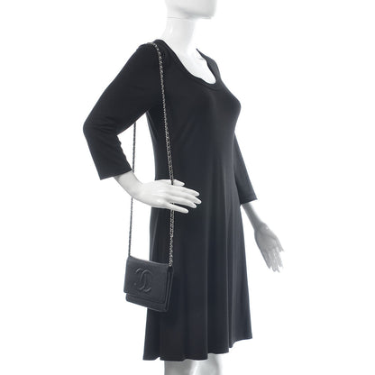 Chanel Caviar Timeless CC Wallet On Chain WOC Black 3 of 18