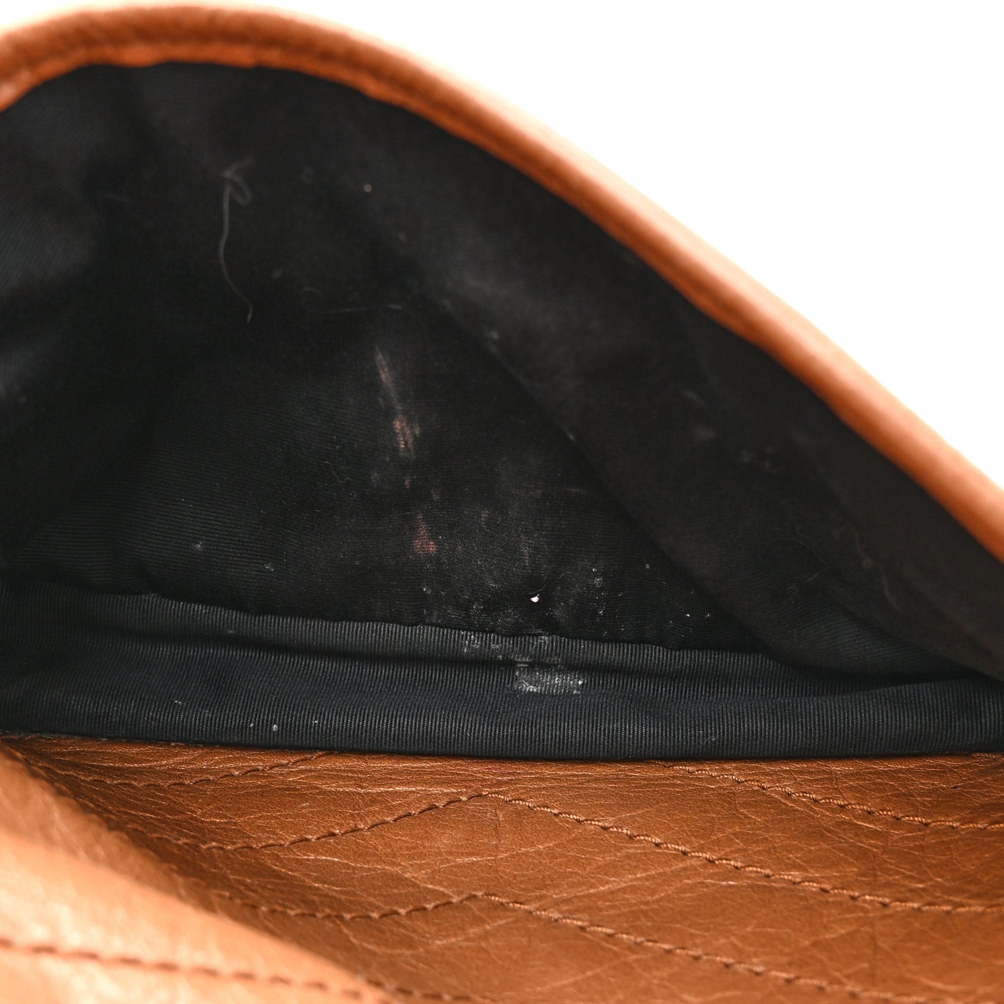 Crinkled Calfskin Matelasse Monogram Medium Niki Chain Satchel Caramel