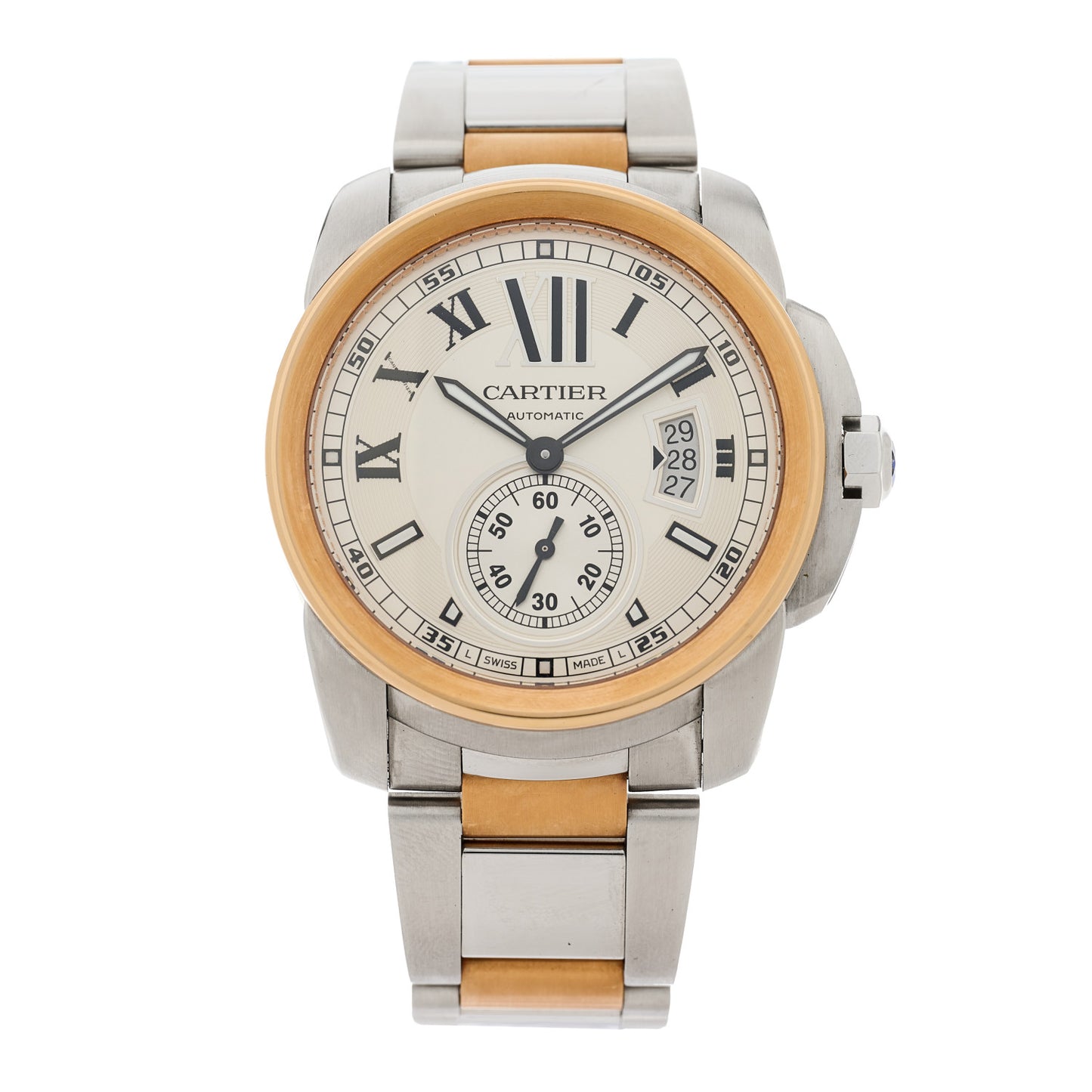 Stainless Steel 18K Pink Gold 42mm Calibre de Cartier Automatic Watch