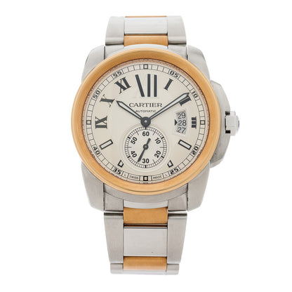 Cartier Stainless Steel 18K Pink Gold 42mm Calibre de Cartier Automatic Watch 1 of 5