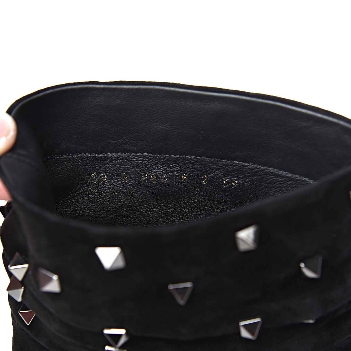 Suede Rockstud Scrunch Ankle Booties 39 Black