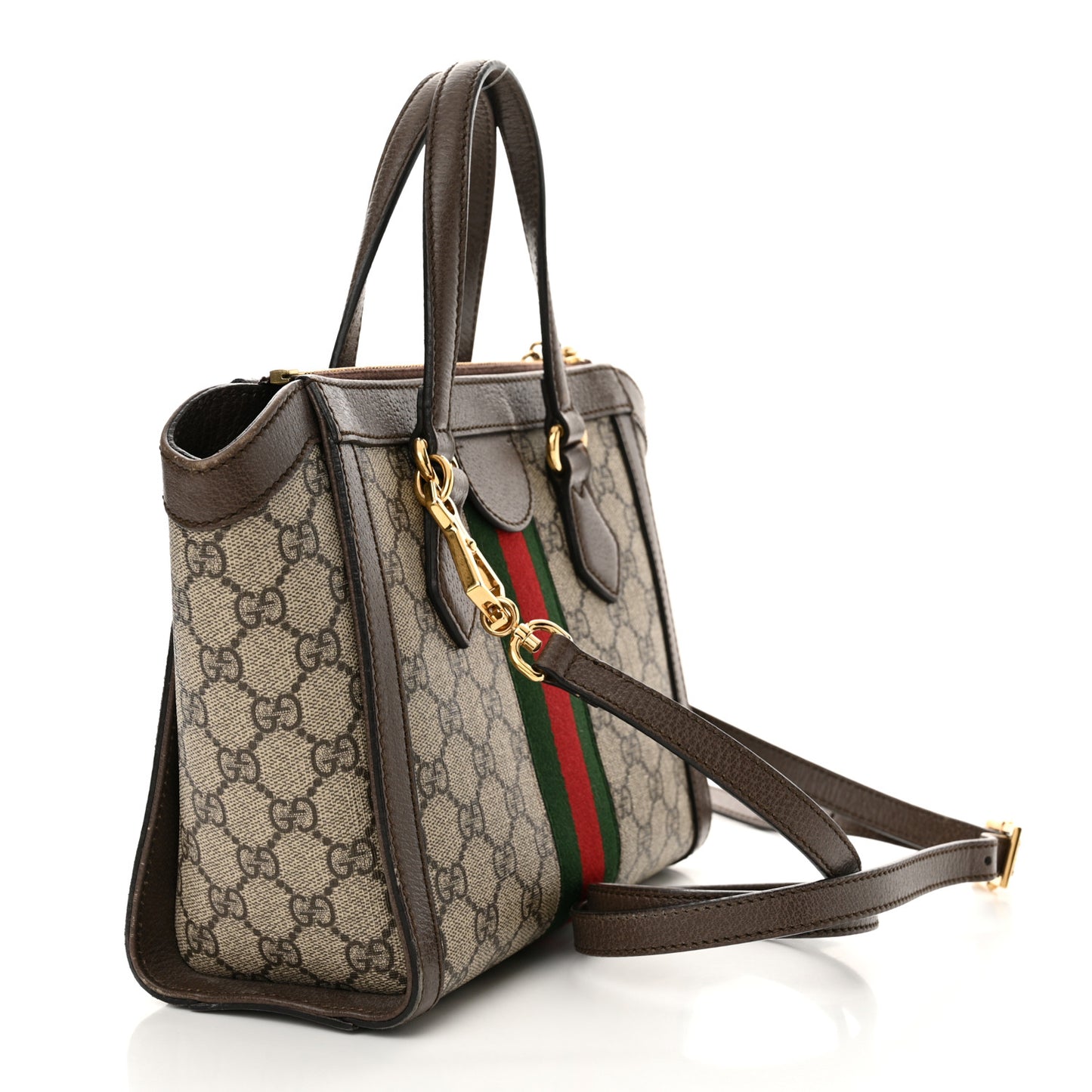 GG Supreme Monogram Small Ophidia Tote Bag Brown