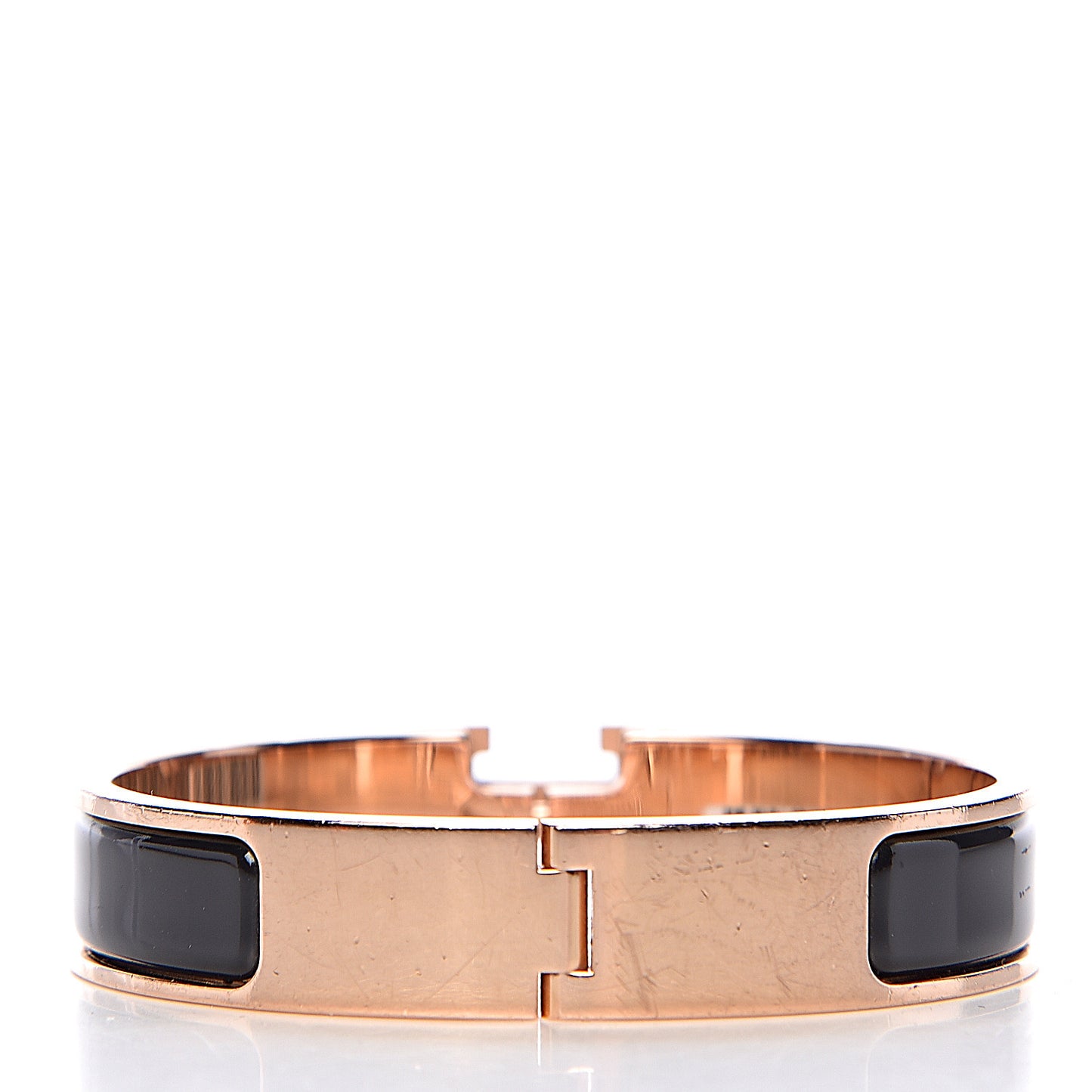 Enamel Narrow Clic Clac H Bracelet PM Black