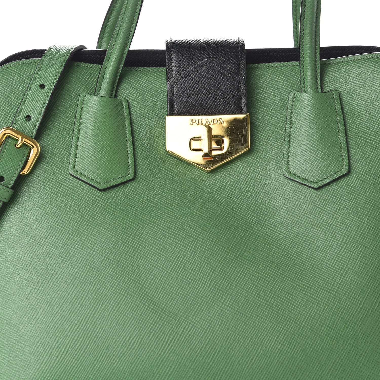 Prada Saffiano Turn Lock Tote Biliardo 10 of 10