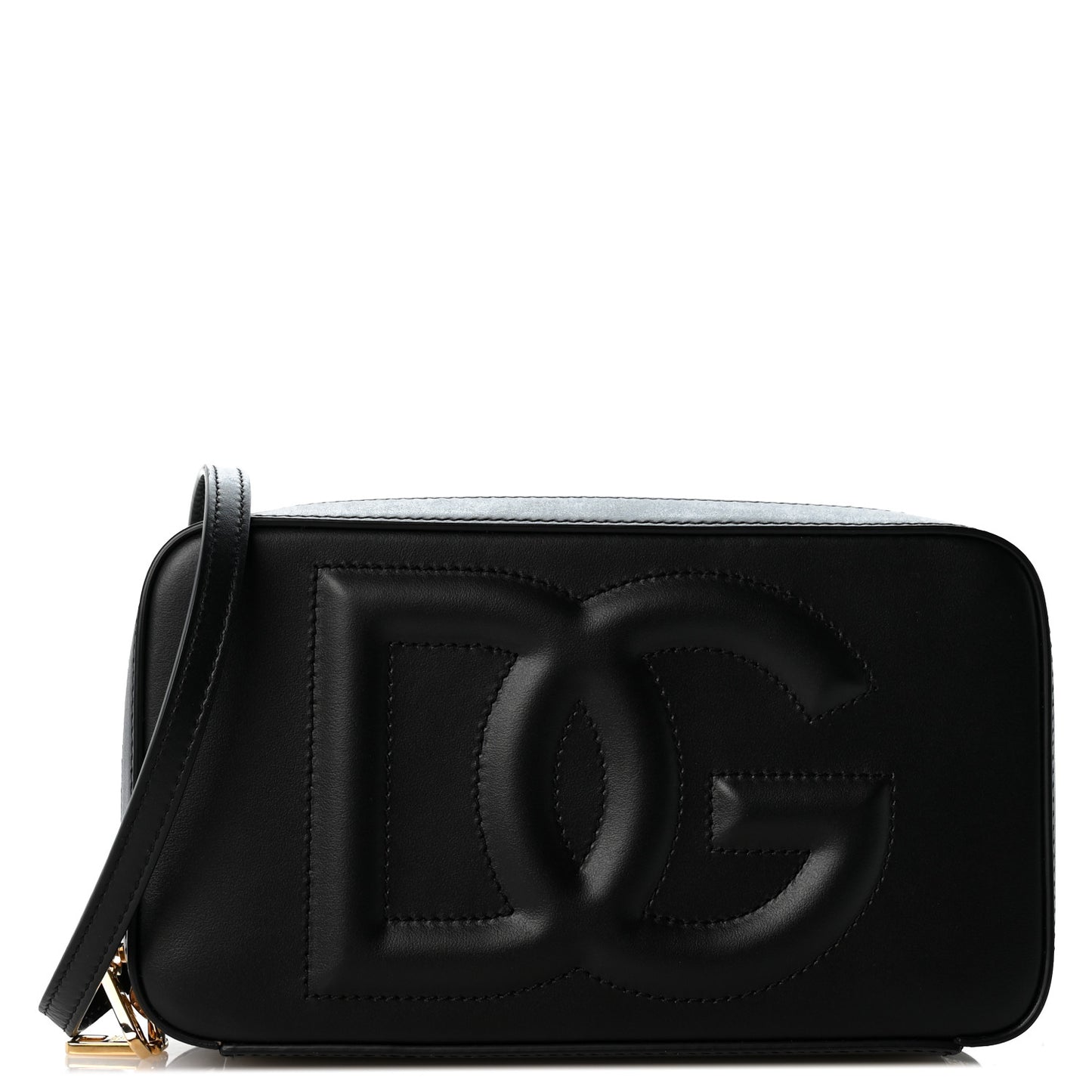 Calfskin Small DG Logo Camera Crossbody Bag Black