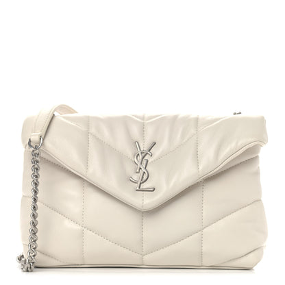 Saint Laurent Lambskin Quilted Toy Loulou Puffer Monogram Chain Satchel Crema Soft 1 of 5