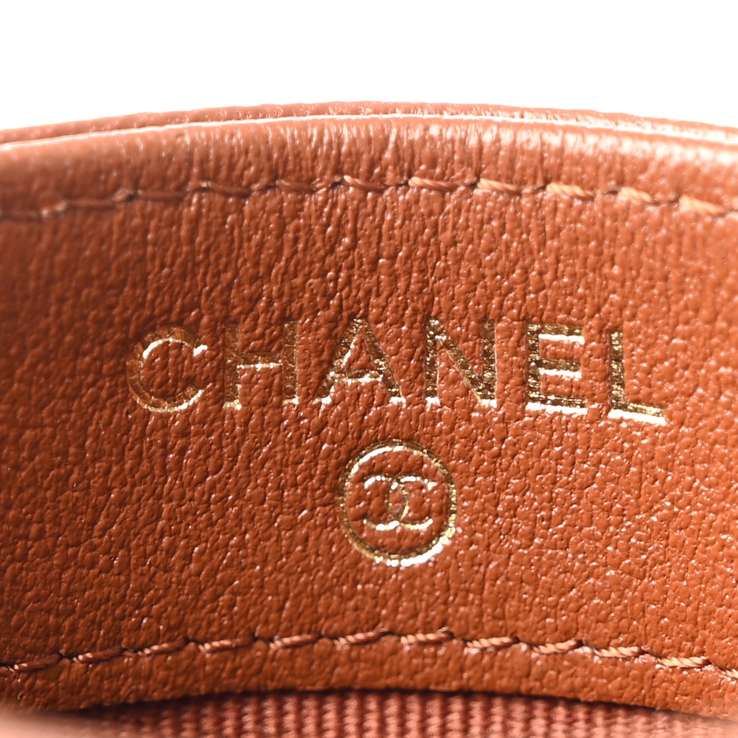 Chanel Lambskin Quilted Studded CC Card Holder Camel 6 of 19