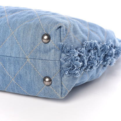 Chanel Denim Quilted Chain Hobo Light Blue 9 of 9