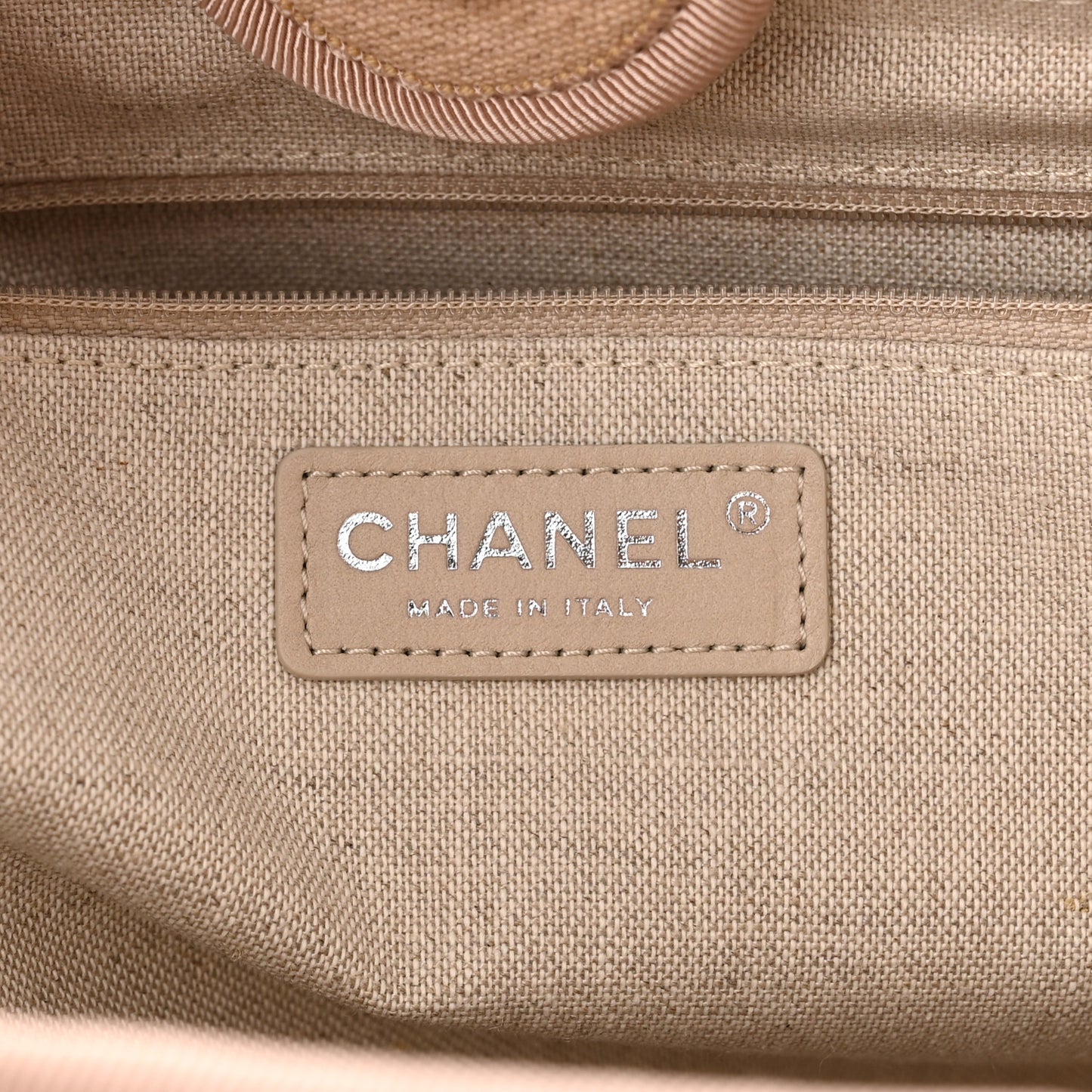 Mixed Fibers Small Deauville Tote Beige