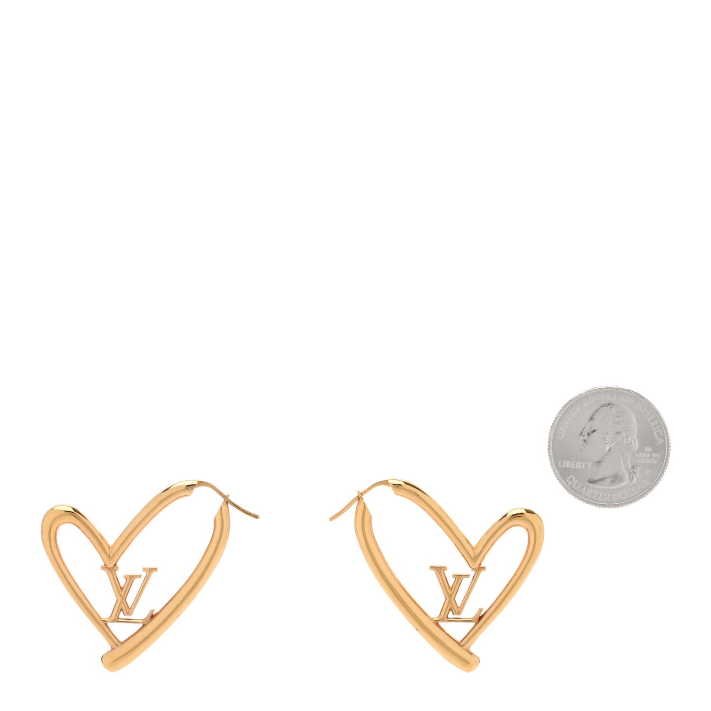 Metal Fall In Love Hoop Earrings GM Gold