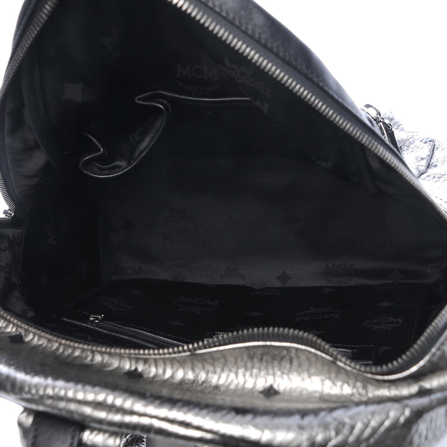 Metallic Visetos Medium Stark Backpack Silver Black