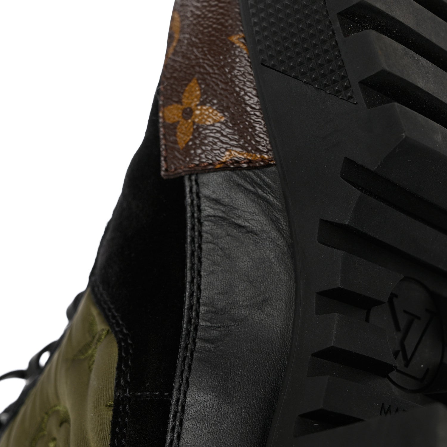 Louis Vuitton Nylon Embroidered Monogram Suede Laureate Platform Desert Boots 40 Kaki 10 of 12