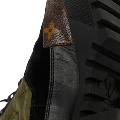 Louis Vuitton Nylon Embroidered Monogram Suede Laureate Platform Desert Boots 40 Kaki 10 of 12