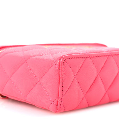 Chanel Caviar Quilted Top Handle Slim Vanity With Chain Fuchsia 8 of 10
