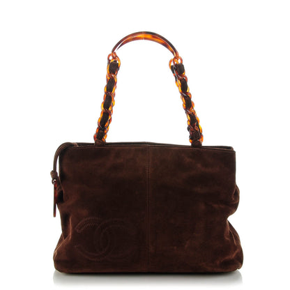 Chanel Suede Bekko Chain CC Shopping Tote Dark Brown 1 of 7