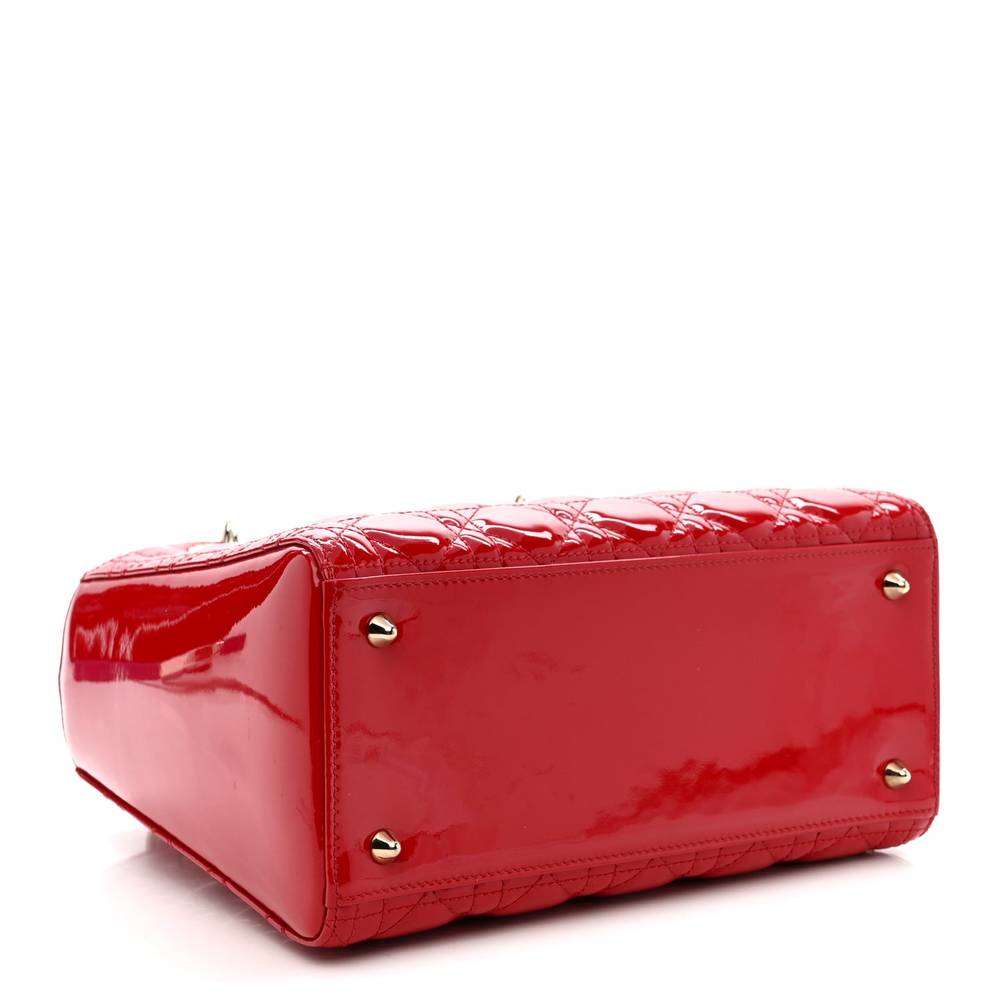 Patent Cannage Medium Lady Dior Red