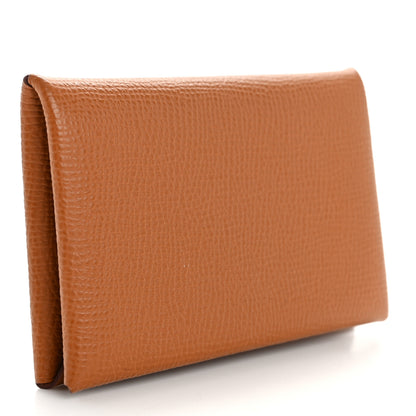 Hermes Epsom Calvi Card Case Gold 3 of 10