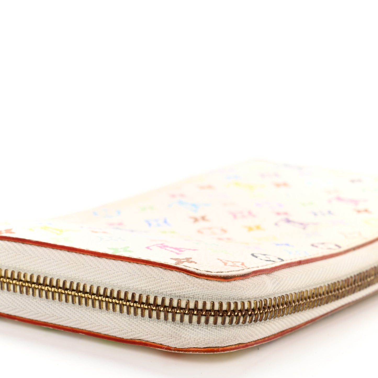 Monogram Multicolor Zippy Wallet White Orange