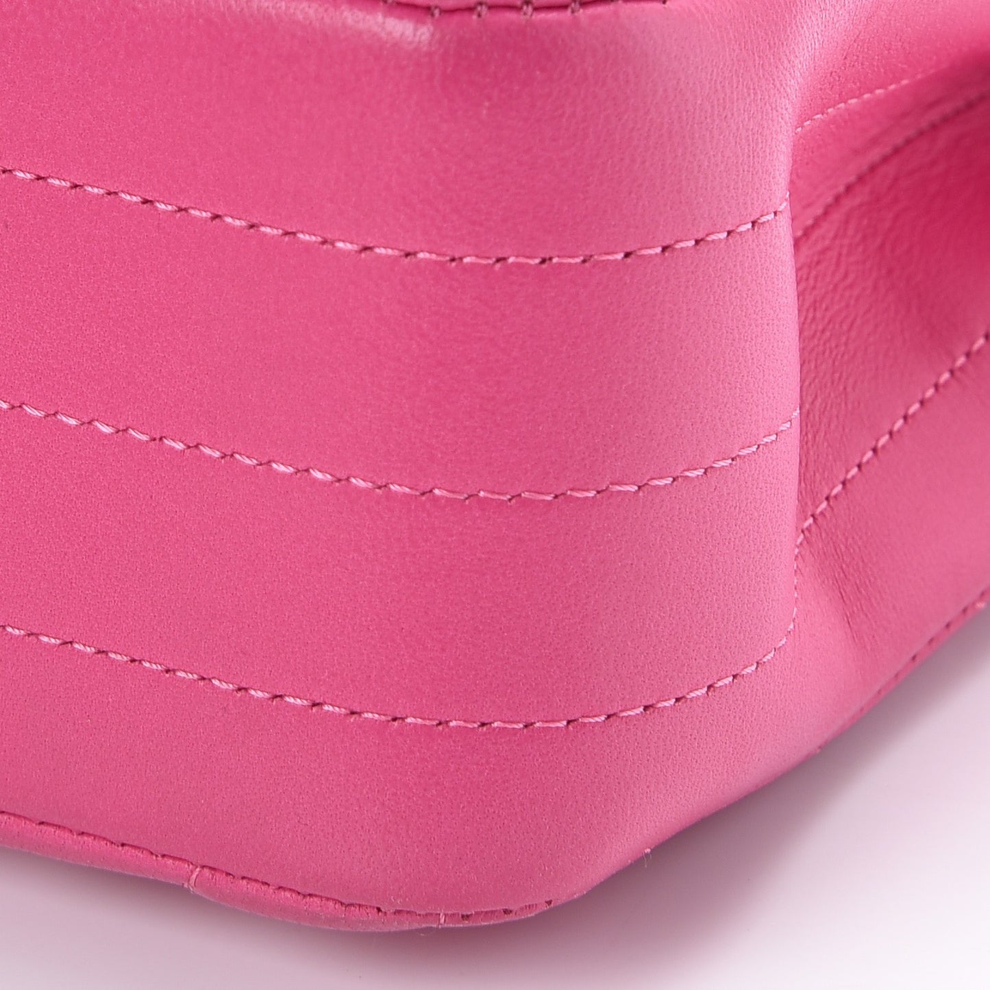 Lambskin Chevron Quilted Medium Double Flap Pink