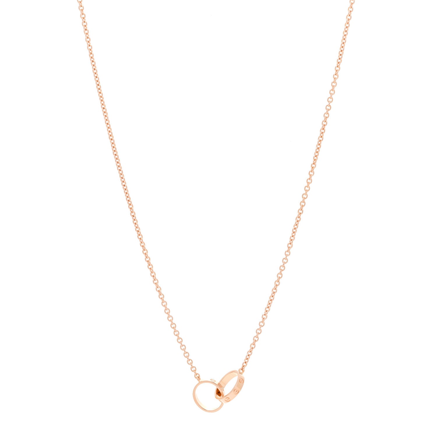 Cartier 18K Pink Gold Interlocking LOVE Necklace 1 of 5