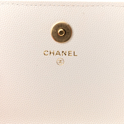 Chanel Caviar Quilted Pocket Twins Clutch With Chain White 7 of 14