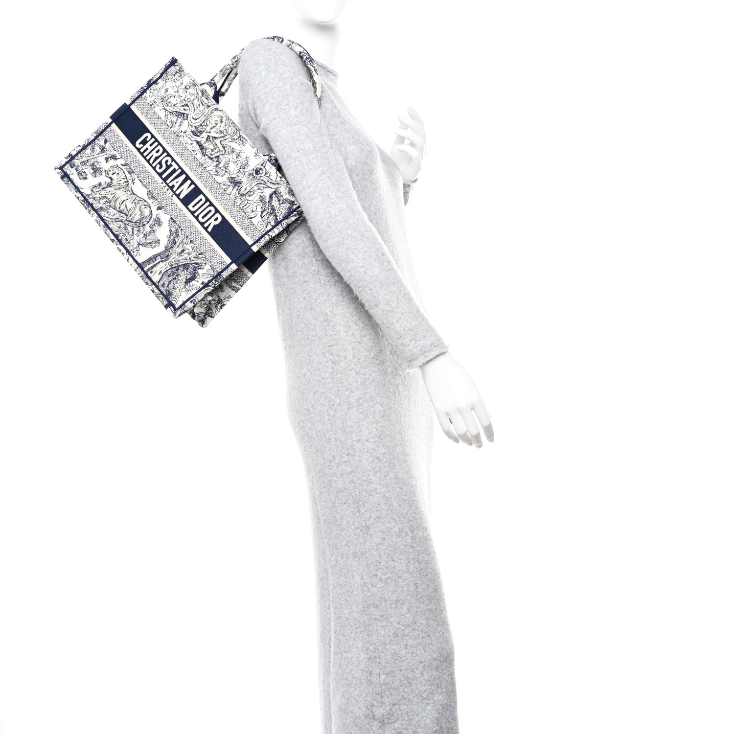 Christian Dior Canvas Embroidered Medium Dioriviera Toile De Jouy Book Tote Blue 2 of 12