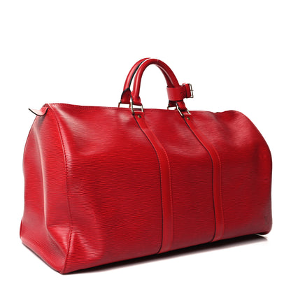 Louis Vuitton Epi Keepall 50 Castillan Red 2 of 11
