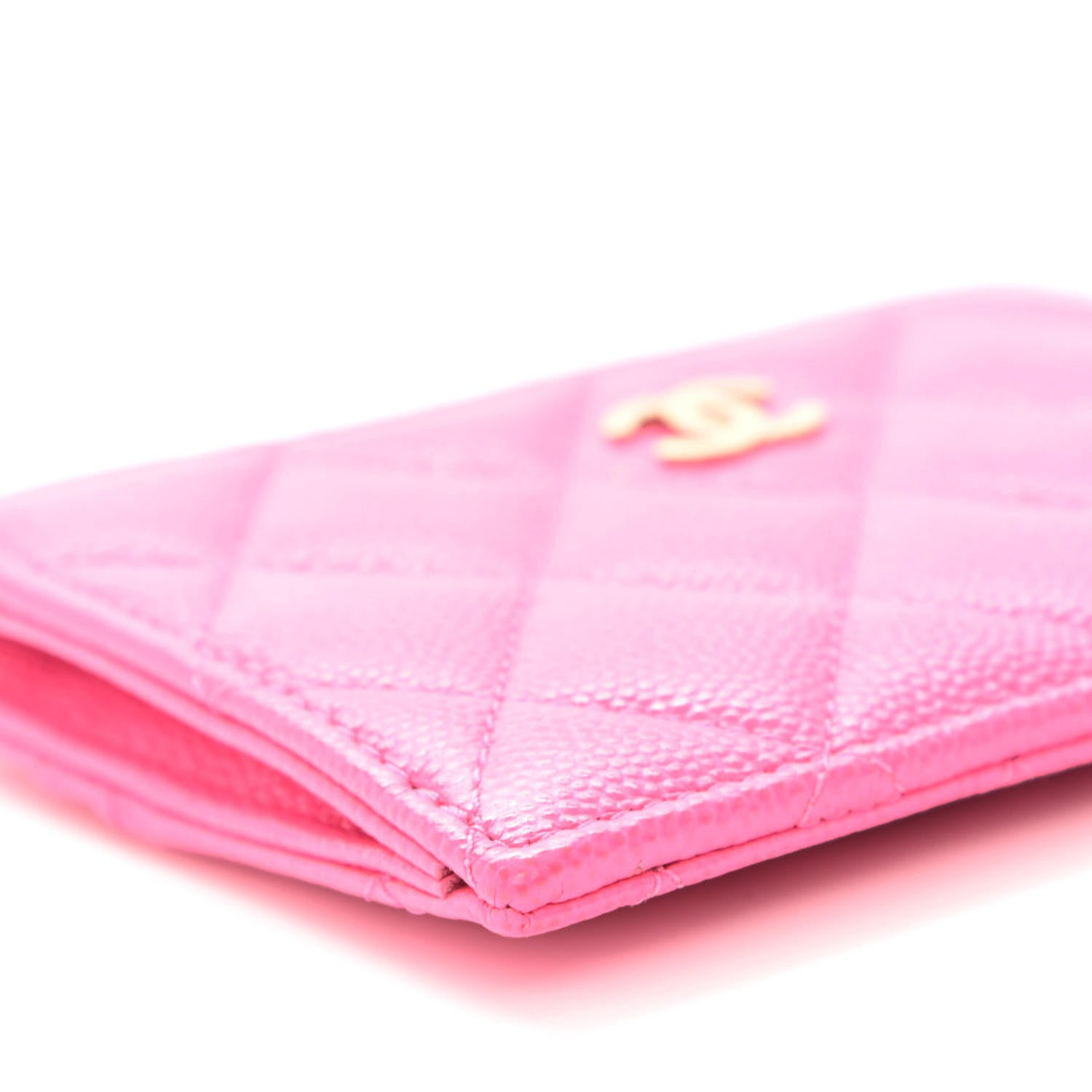 Chanel Caviar Quilted CC Zip Card Holder Pink 8 of 9