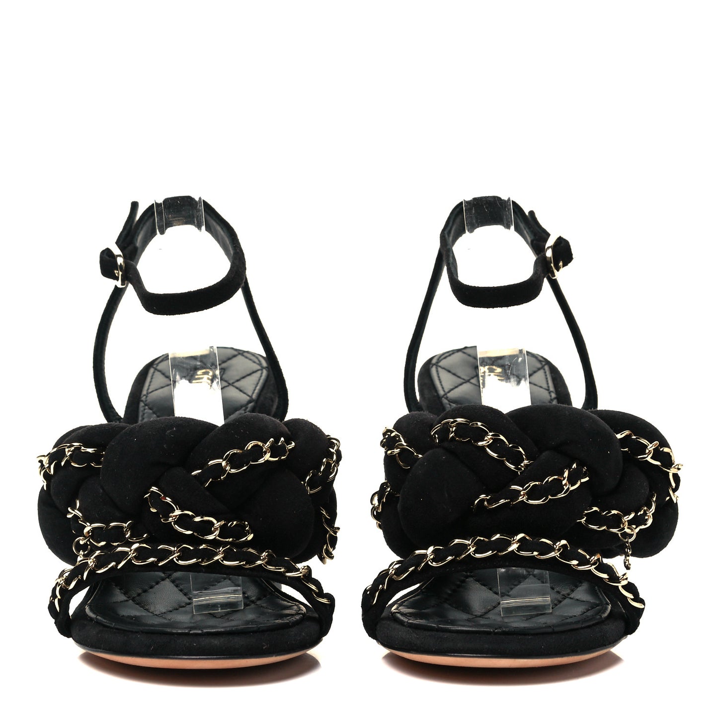 Kid Suede Chain Braided Sandals 36 Black