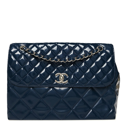 Chanel Vinyl Quilted In the Business Flap Bag Navy Blue 1 of 13