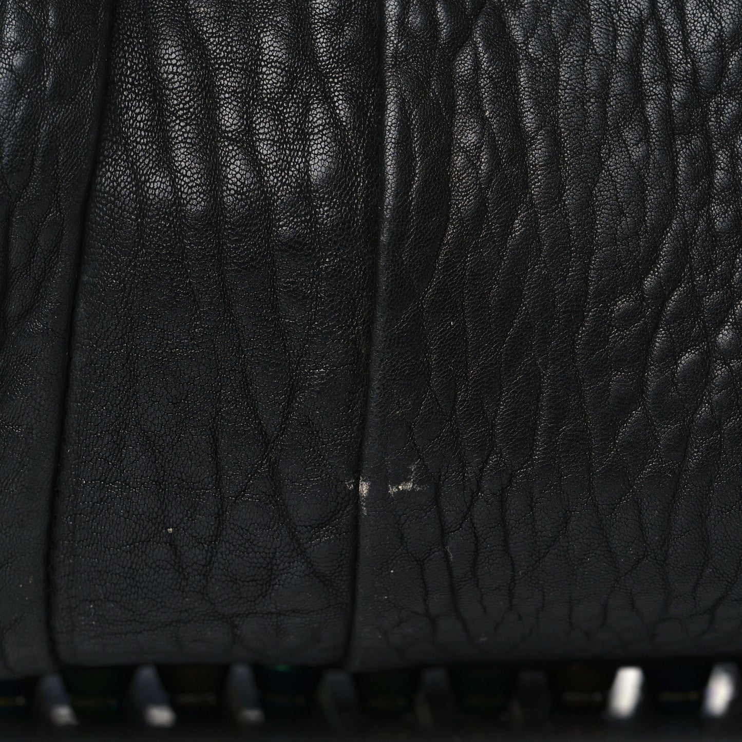 Pebbled Lambskin Rockie Black Iridescent Hardware