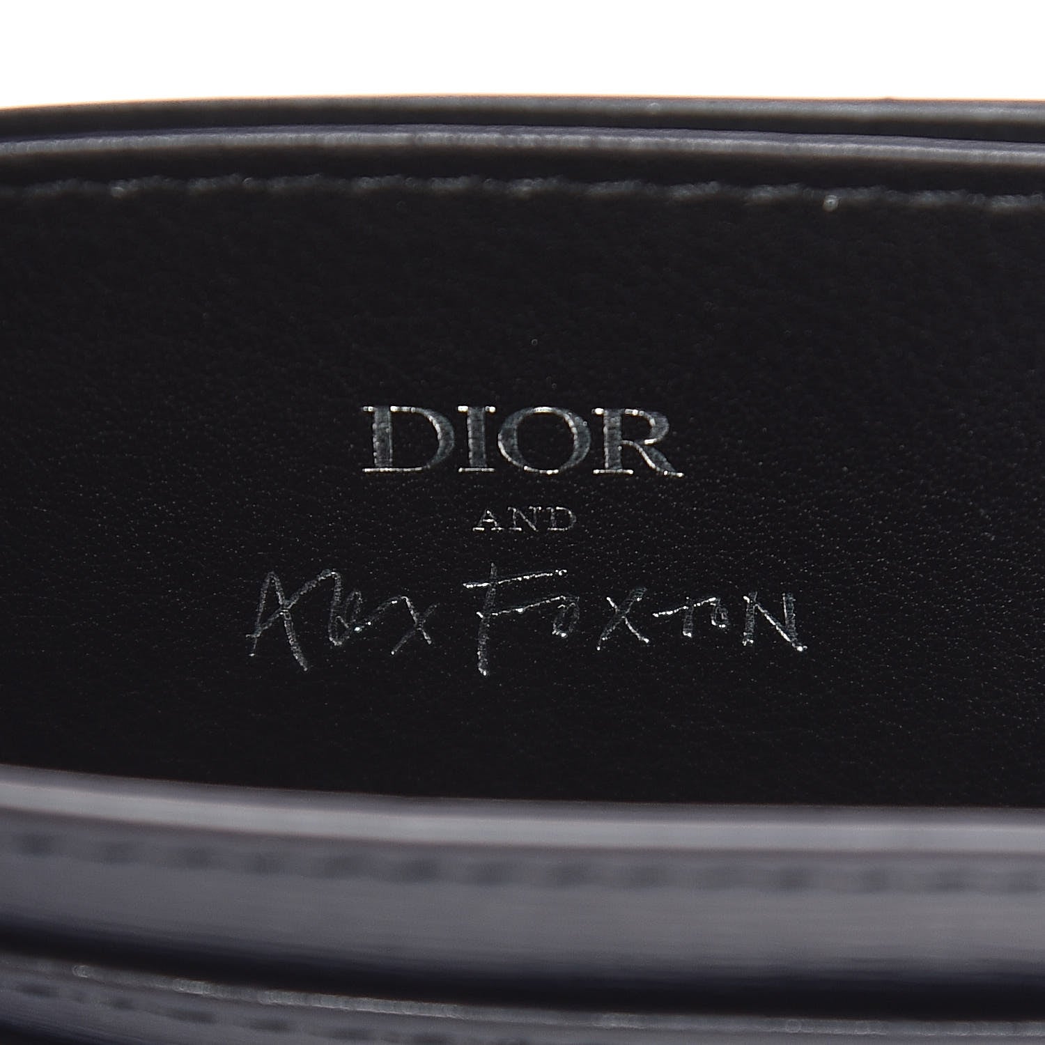Christian Dior Calfskin Embossed Print Dior Alex Foxton Card Holder Black 6 of 6