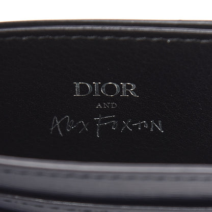 Christian Dior Calfskin Embossed Print Dior Alex Foxton Card Holder Black 6 of 6