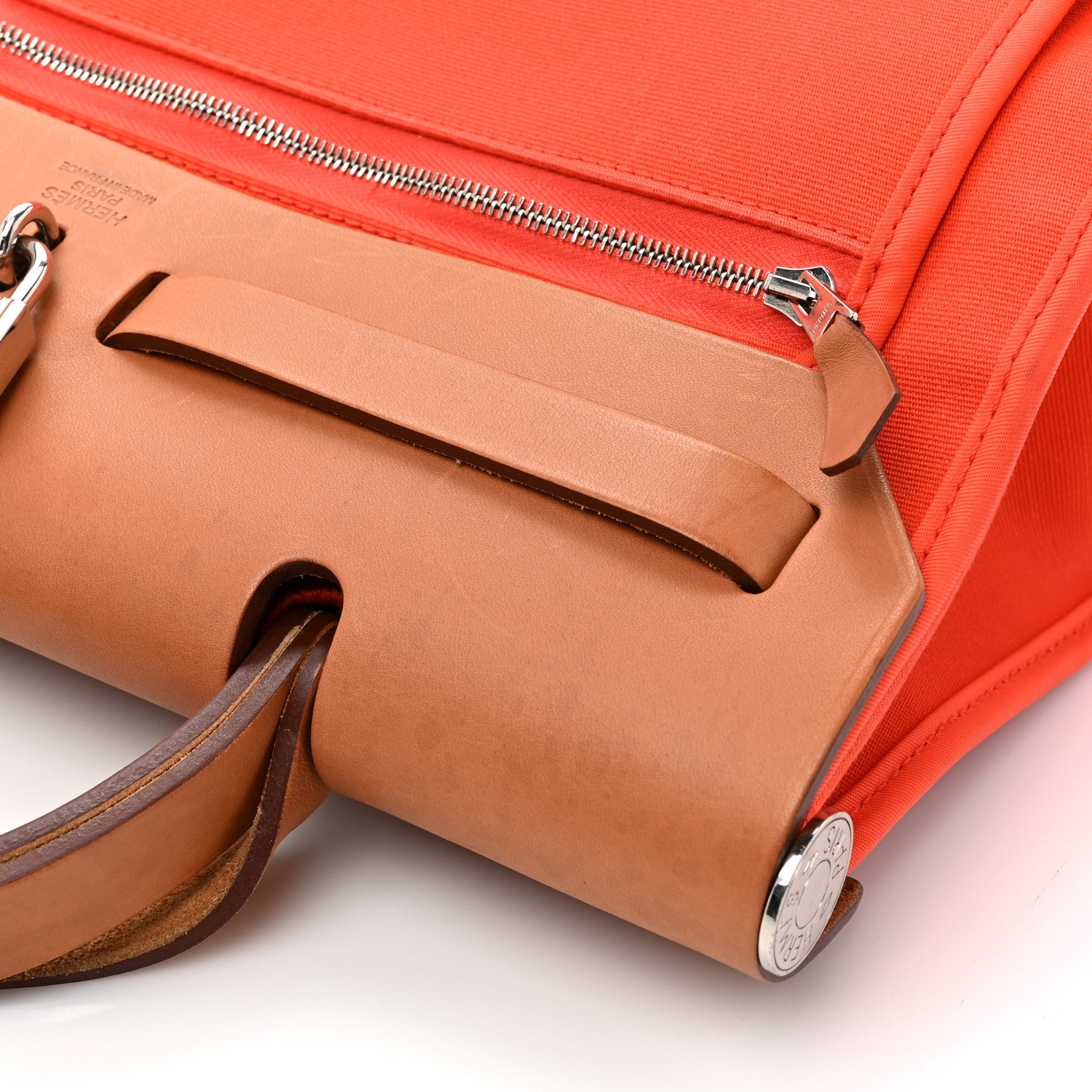 Hermes Toile Vache Hunter Herbag Zip 31 PM Orange Natural Orange Natural 21 of 21