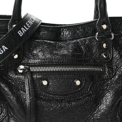 Balenciaga Agneau Classic Hardware S City Logo Strap Black White 9 of 11