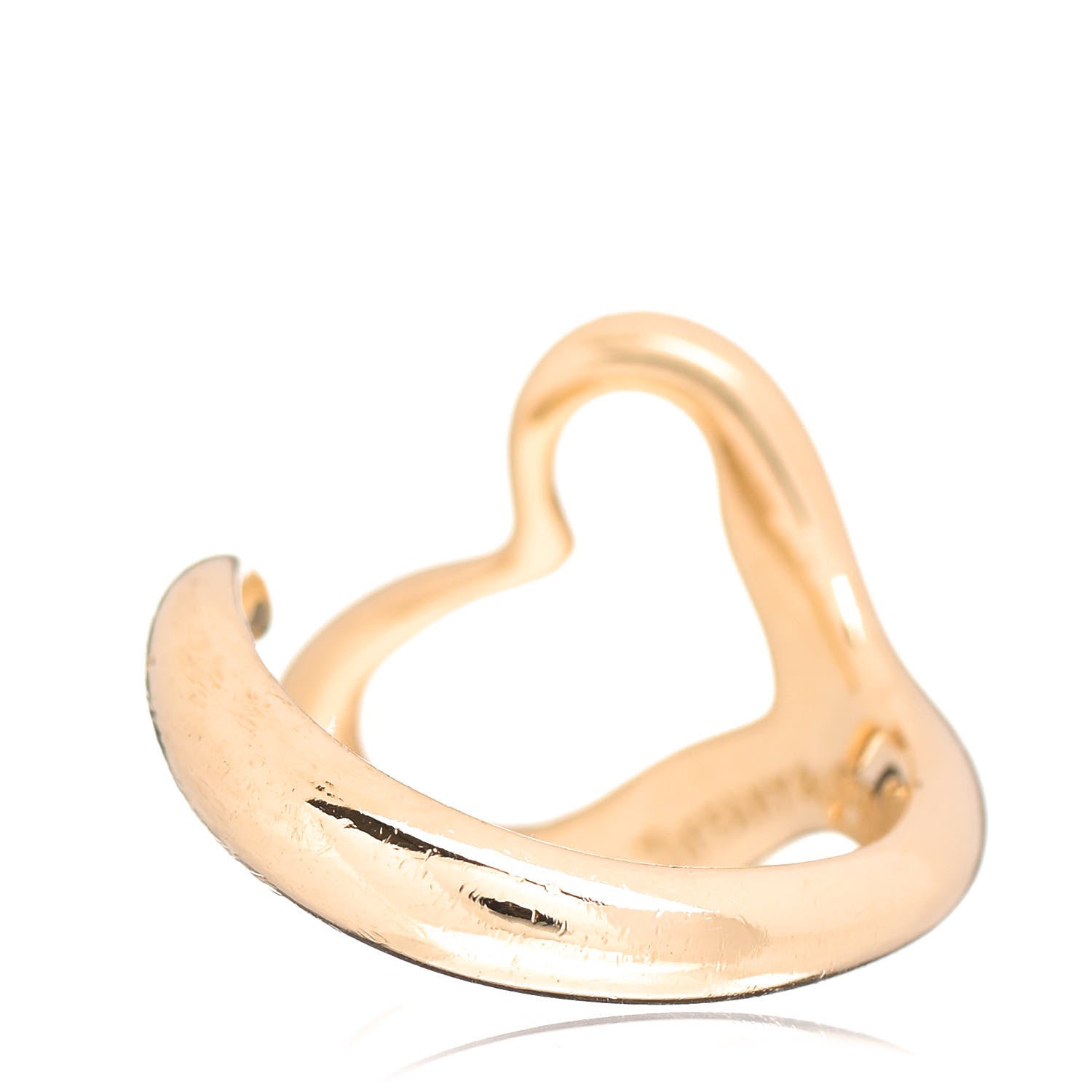 Tiffany 18K Yellow Gold Medium Elsa Peretti Open Heart Ring 49 5 4 of 5
