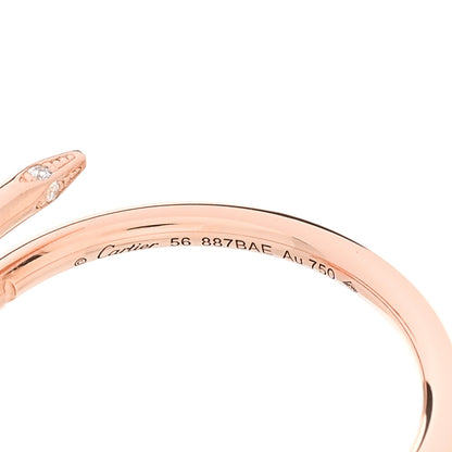 Cartier 18K Pink Gold Diamond Small Juste Un Clou Ring 56 7.75 5 of 6