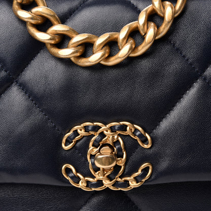 Chanel Lambskin Quilted Medium Chanel 19 Flap Navy 10 of 11
