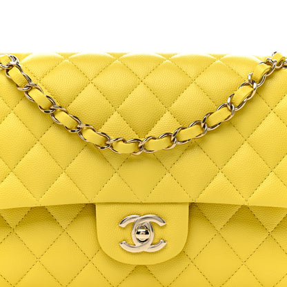 Chanel Caviar Quilted Medium Double Flap Yellow 8 of 11