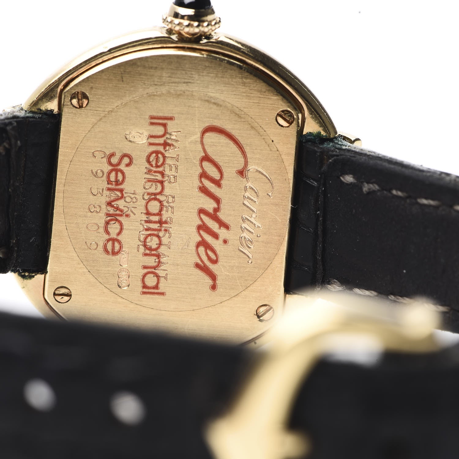 Cartier 18K Yellow Gold Crocodile 26mm Ellipse Quartz Watch 6 of 11