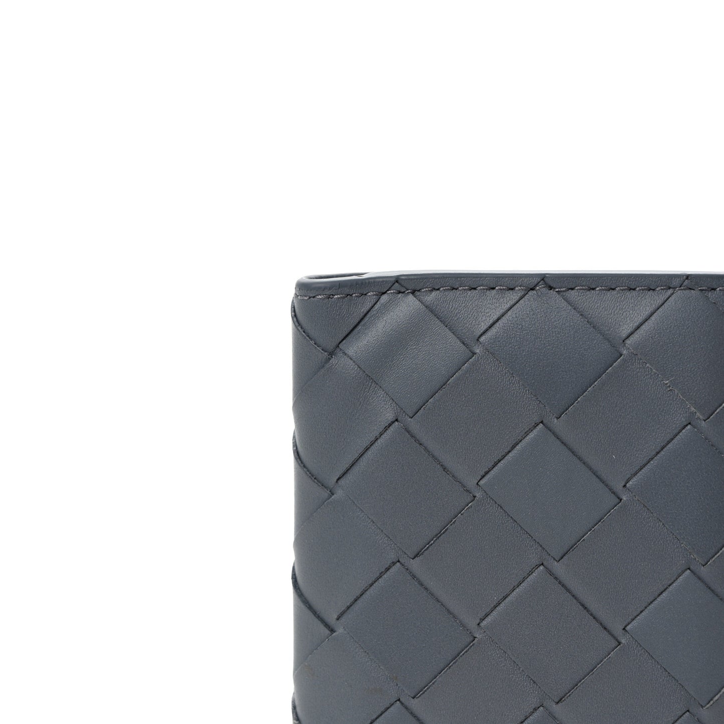 Nappa Maxi Intrecciato Bi-Fold Card Holder Thunder