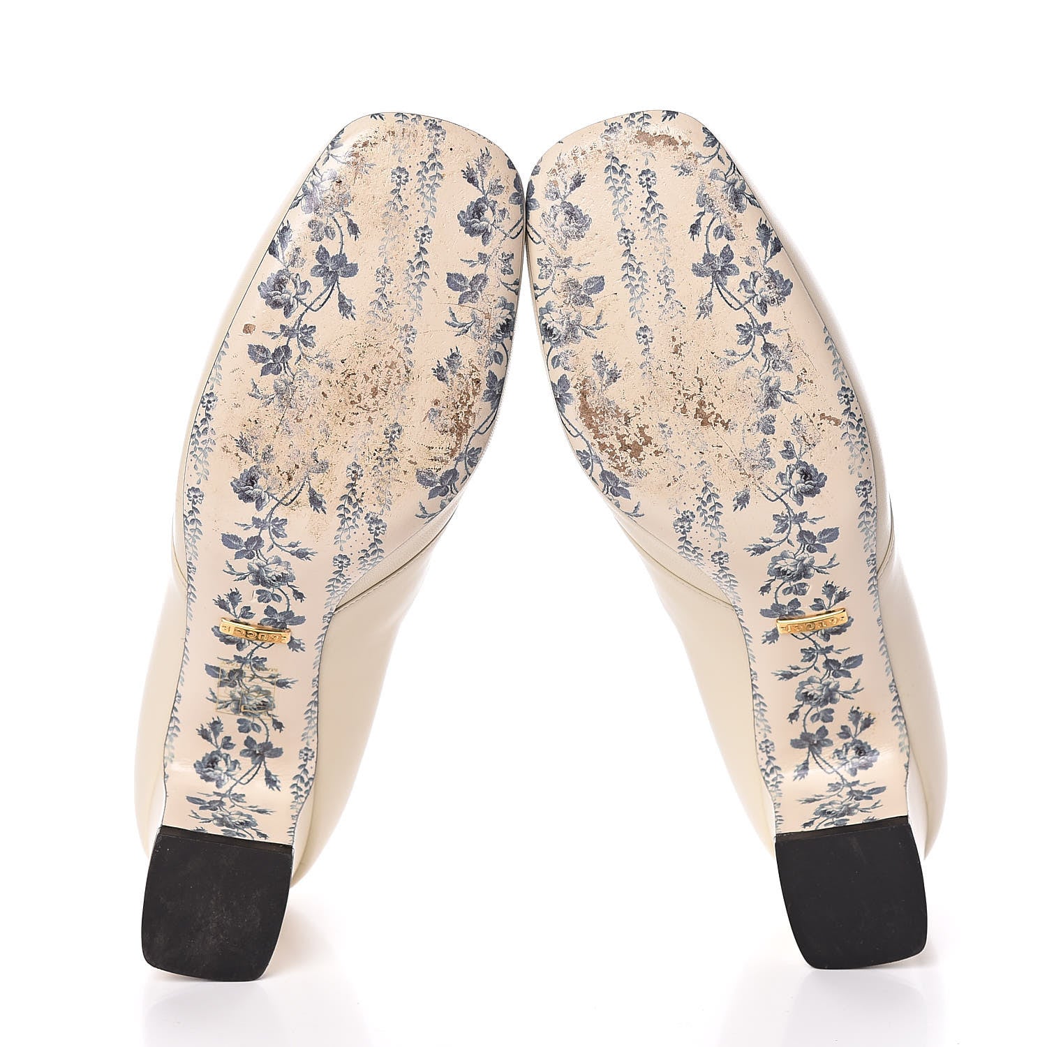 Gucci Malaga Kid GG Victoire 55mm Loafer Pumps 41 Vintage White 7 of 17