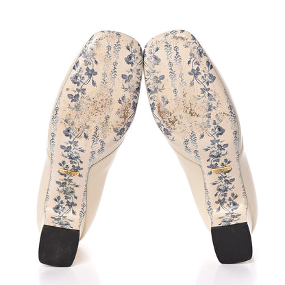 Gucci Malaga Kid GG Victoire 55mm Loafer Pumps 41 Vintage White 7 of 17