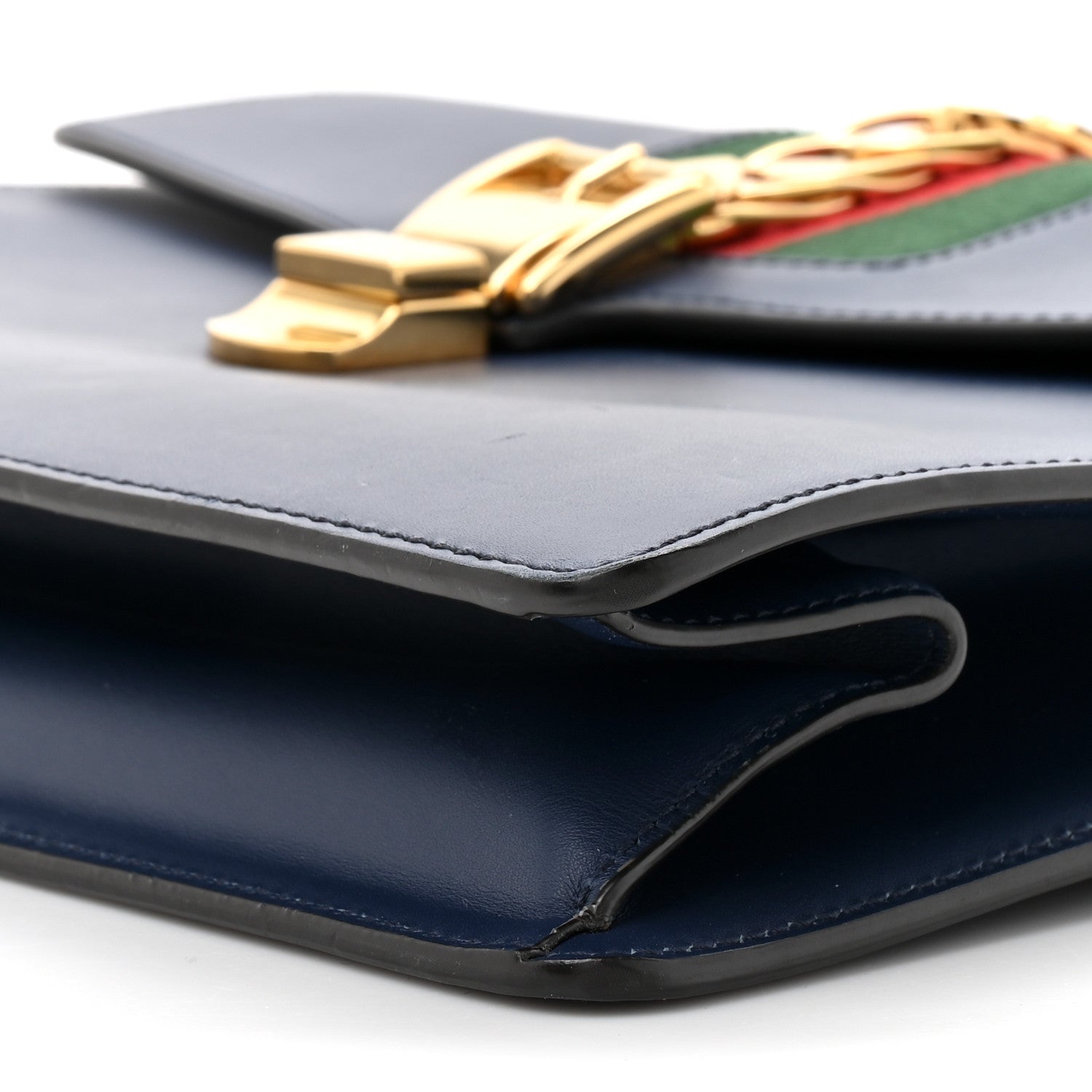 Gucci Calfskin Medium Sylvie Top Handle Bag Blue 9 of 14