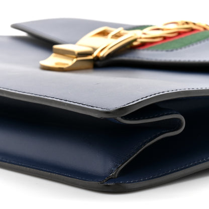 Gucci Calfskin Medium Sylvie Top Handle Bag Blue 9 of 14