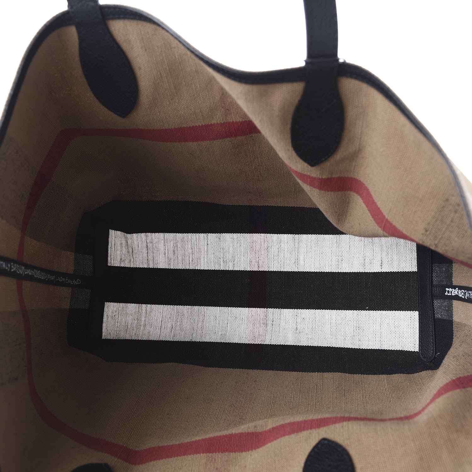 Burberry Coated Canvas Mega Check Medium Doodle Tote Black 5 of 9