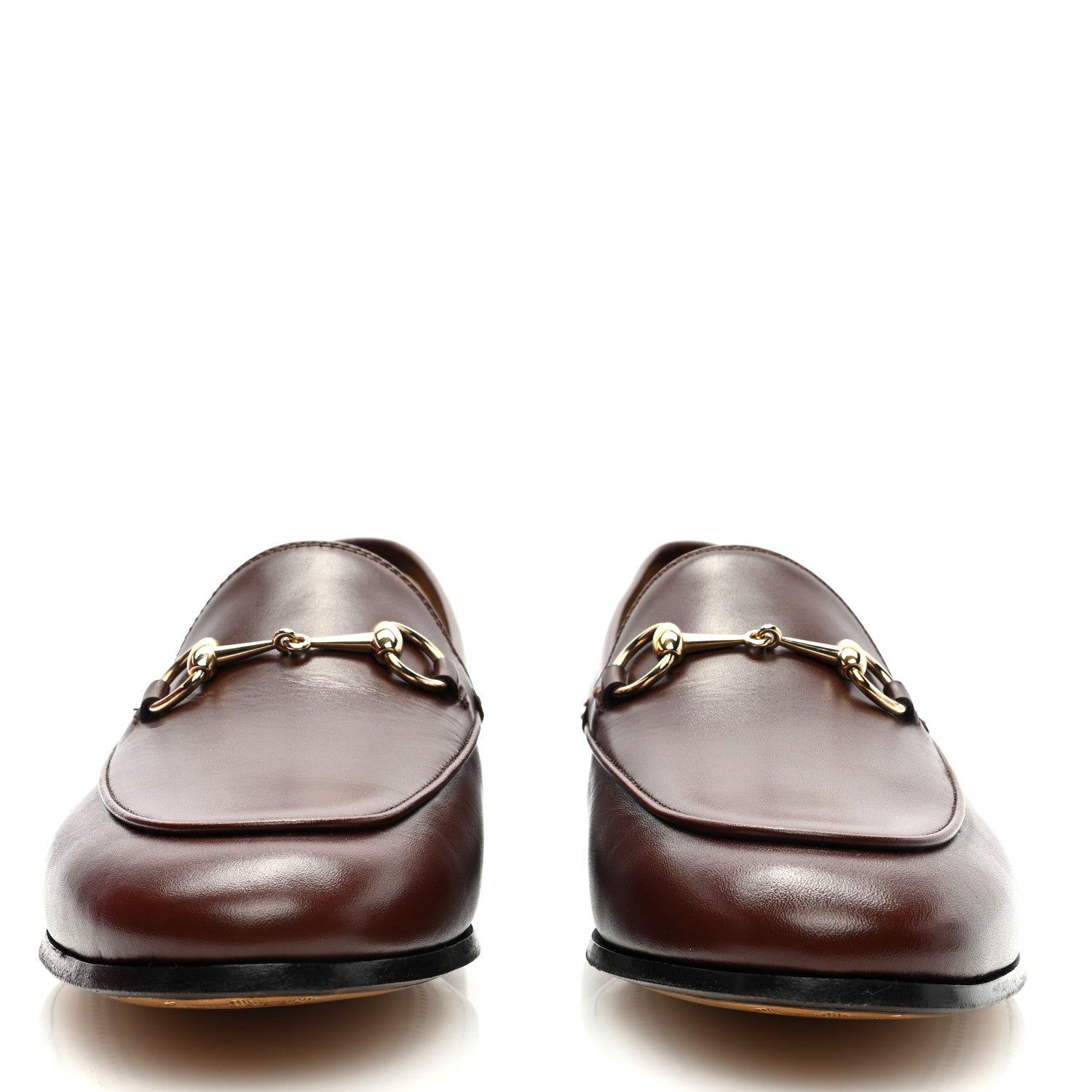 Gucci Calfskin Womens Jordaan Loafers 38.5 Fondente Brown 3 of 9