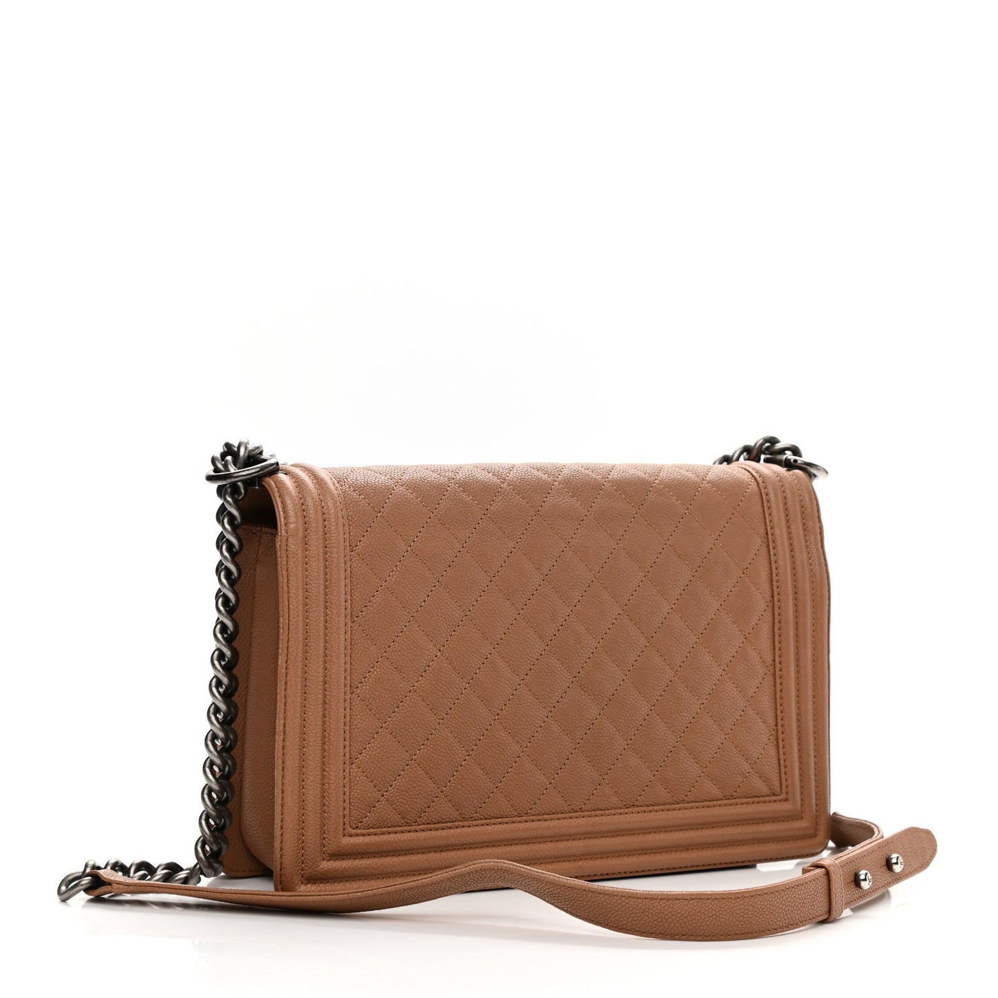 Caviar Quilted New Medium Boy Flap Camel