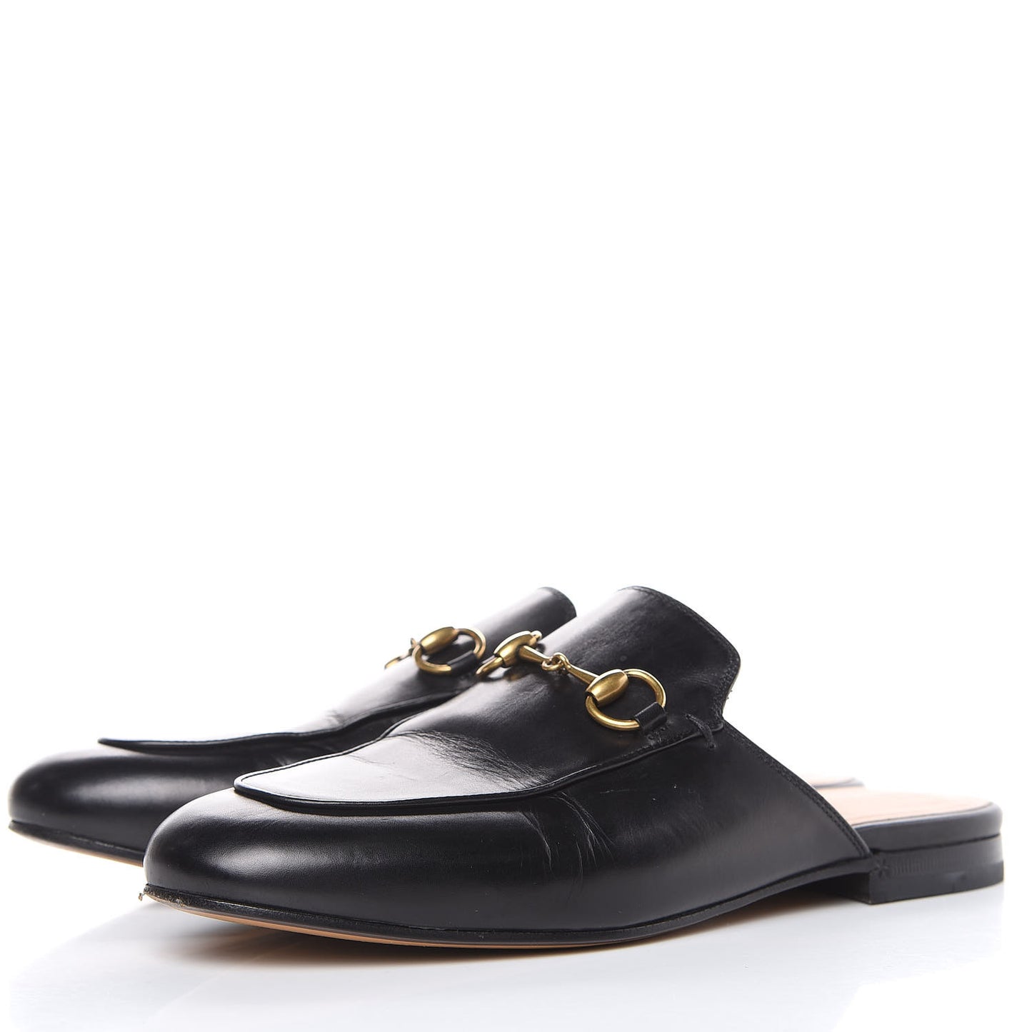 Calfskin Womens Princetown Slippers 36.5 Black