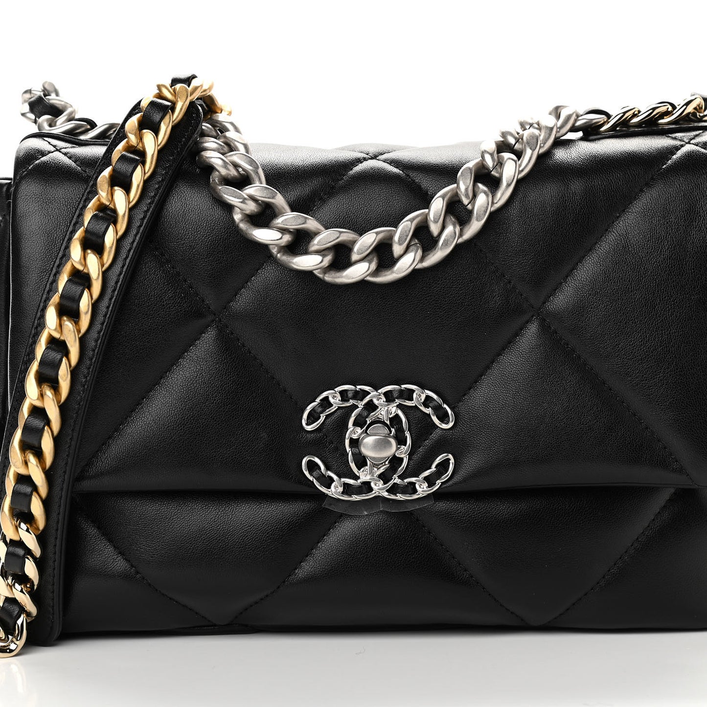 Lambskin Quilted Medium Chanel 19 Flap Black